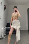 SWAYING/KNIT Japanese paper furry maxi skirt SW22SSB22 white